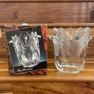 Vintage Bohemia Ballerina Crystal Ice Bucket Prima Collection Czech Republic.